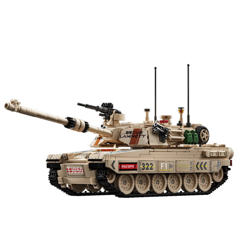 World War 2 WW2 Army Military Soldiers SWAT Leopard 2A7 Main Battle Tank Assemble Building Blocks Bricks Children's Toys Gift
