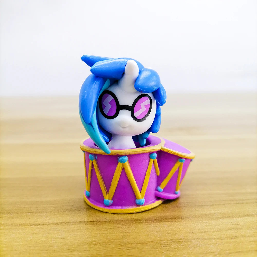 Hasbro My Little Pony Anime Figures Twilight Sparkle Fluttershy Pinkie Pie  Q-Version Doll Model Toy Ornaments Childern Gift