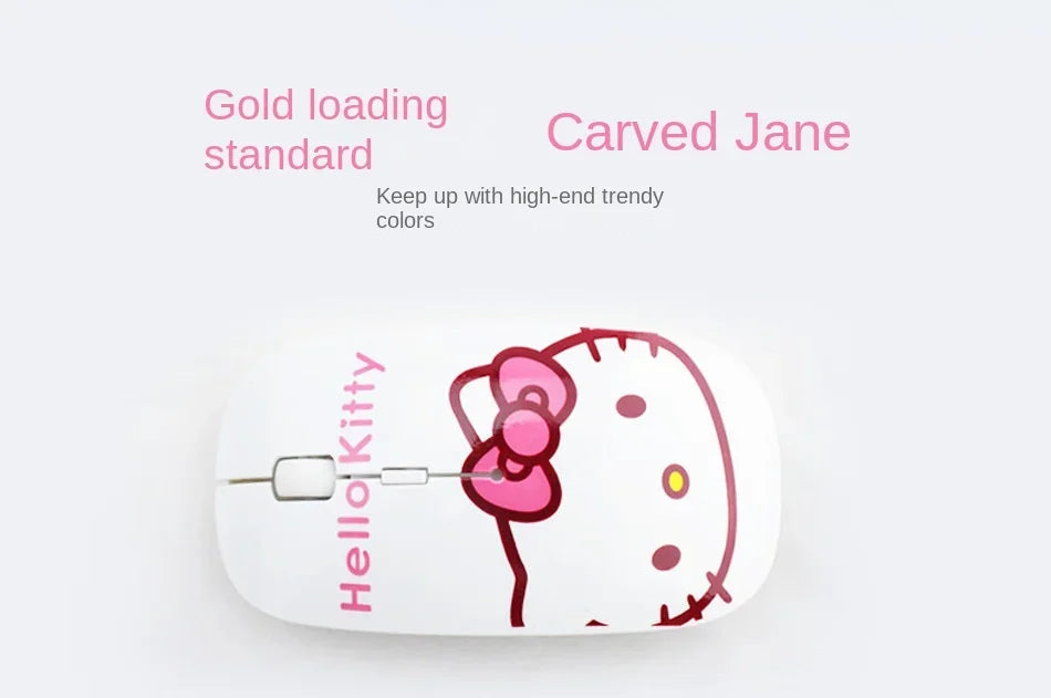 Hello Kitty Wireless Mouse Bluetooth Mouse Kawaii Ultra-thin Silent Gaming Mouse Cute USB 2.4G Mice for IPad Computer Laptop PC