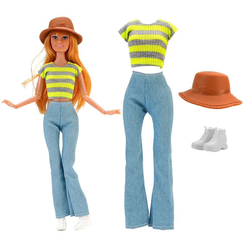 30cm Doll Clothes For Dolls Fashion Shirt+Pants Hat Shoes Coat Clothes For Girl Dolls Boy Children's Gift Doll House Accessories