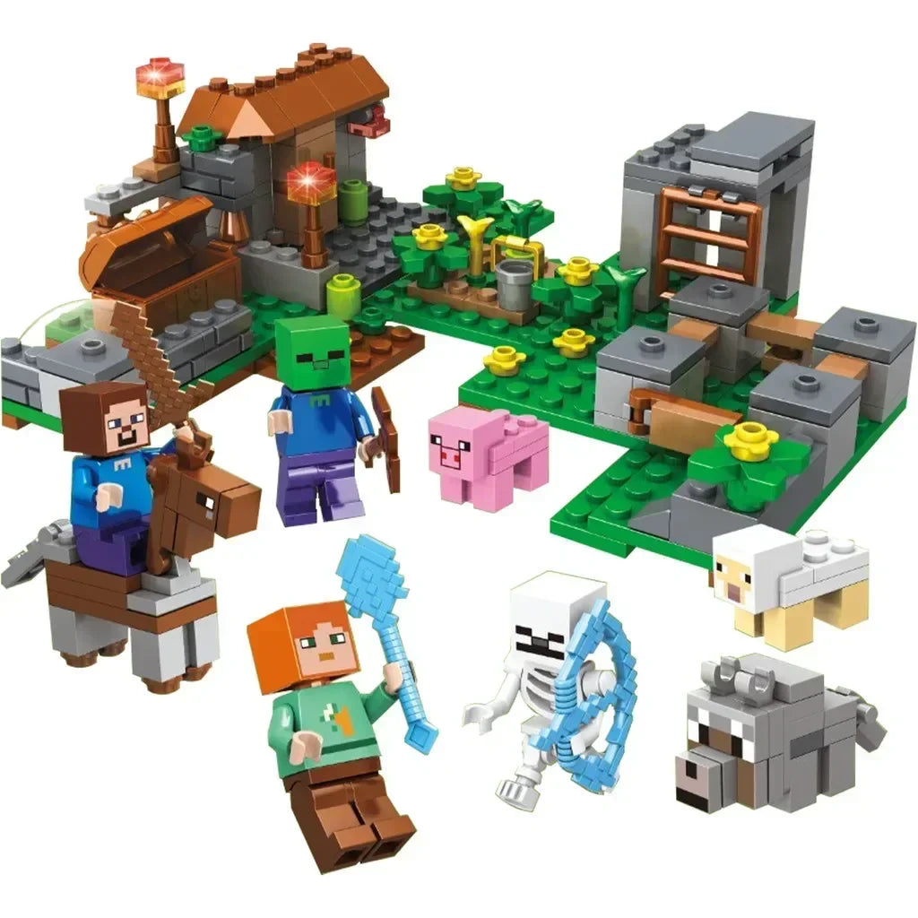 Building Mountain Cave Village Farm Building Blocks Educational Toy for Children Christmas Birthday Gift