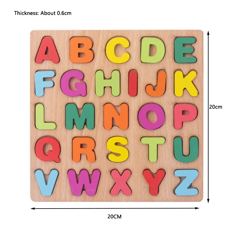 Montessori Baby Toys Wooden Peg Puzzles Hand Grab Boards Toys Tangram Jigsaw Cartoon Animals Fruits 3D Puzzles Educational Toys