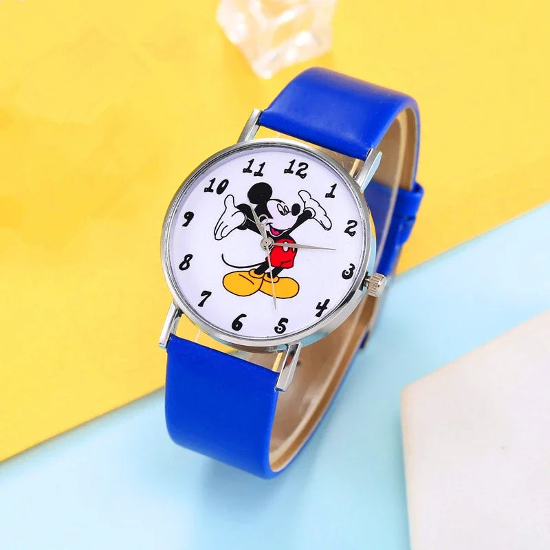 2024 Disney Mickey Mouse watch Minnie Mouse Anime Figure Children watch For Kids Boys Girls Cartoon watches Gifts Toys With Box