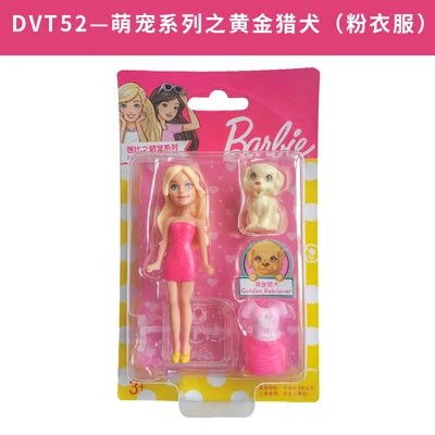 Original Mattel Mini Barbie Doll Pet Series Toys for Girls Princess Dolls Clothes Accessories 10cm Boneca Children Birthday Gift