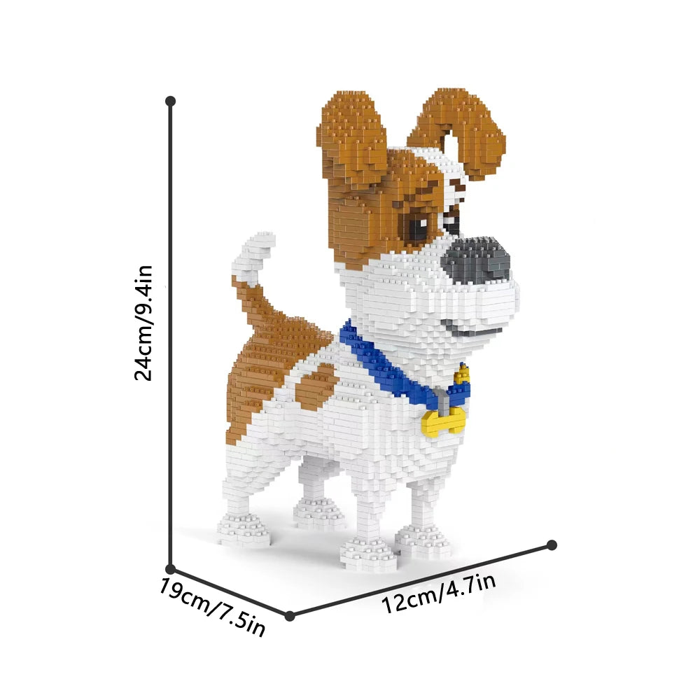 KNEW BUILT Yorkshire Terrier Dogs Model Micro Mini Building Blocks: Educational Recreation Toys for Pet Lover Gifts and Decor