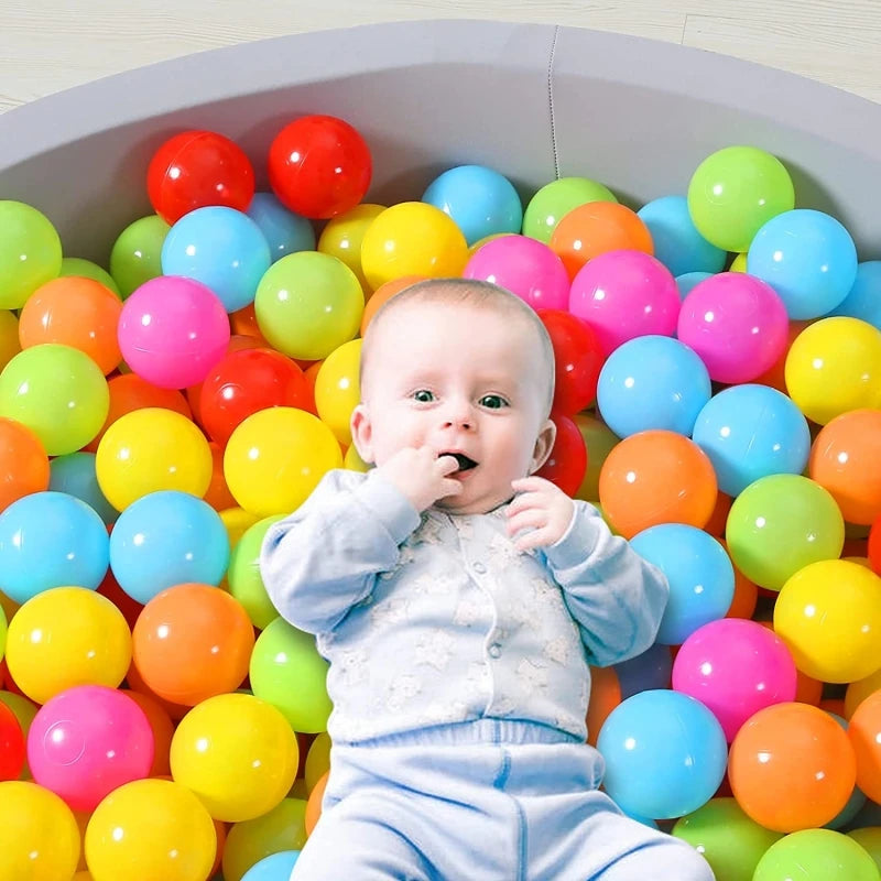 100Pcs Soft Plastic Pit Balls Baby Toys Indoor Playpen Tent Ball Children Kids Pool Games Outdoor Sport Toy Colorful Ocean Balls