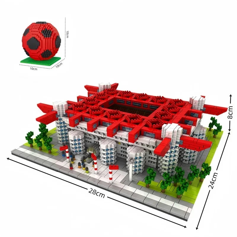 Soccer Stadium Model Micro Building Blocks Toys-Favorite among Fans,Create Your Stadium,Collectible,Decorative,Challenging Build