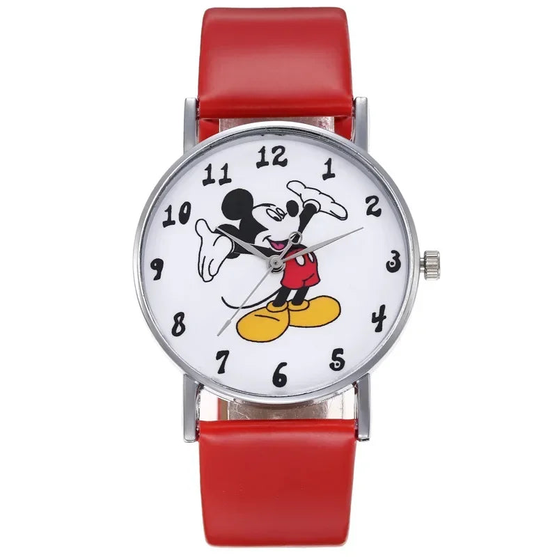 2024 Disney Mickey Mouse watch Minnie Mouse Anime Figure Children watch For Kids Boys Girls Cartoon watches Gifts Toys With Box