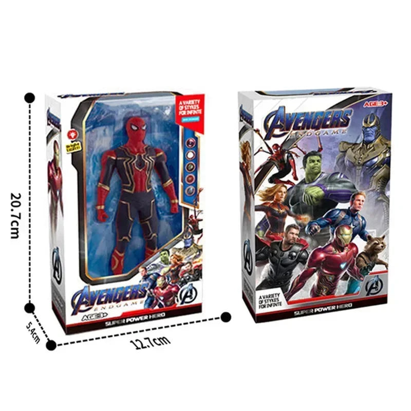 17Cm Children Toys Disney Anime Figures Spiderman Hulk Action Figure Iron Man Cartoon Kids Toy Christmas Gift Glow Doll Hobbies