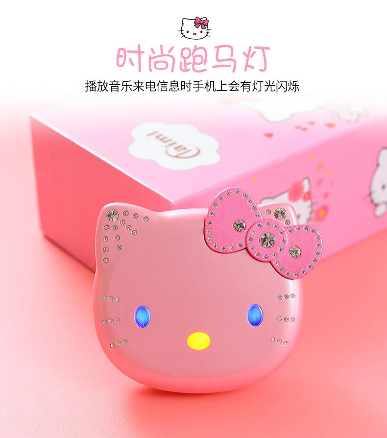 2024 Sanrio Hello Kitty Flip Phone Kawaii K688 Cartoon Kids Taiml Cute Mini Phone Birthday Fashion Girls Gifts Toys For Children