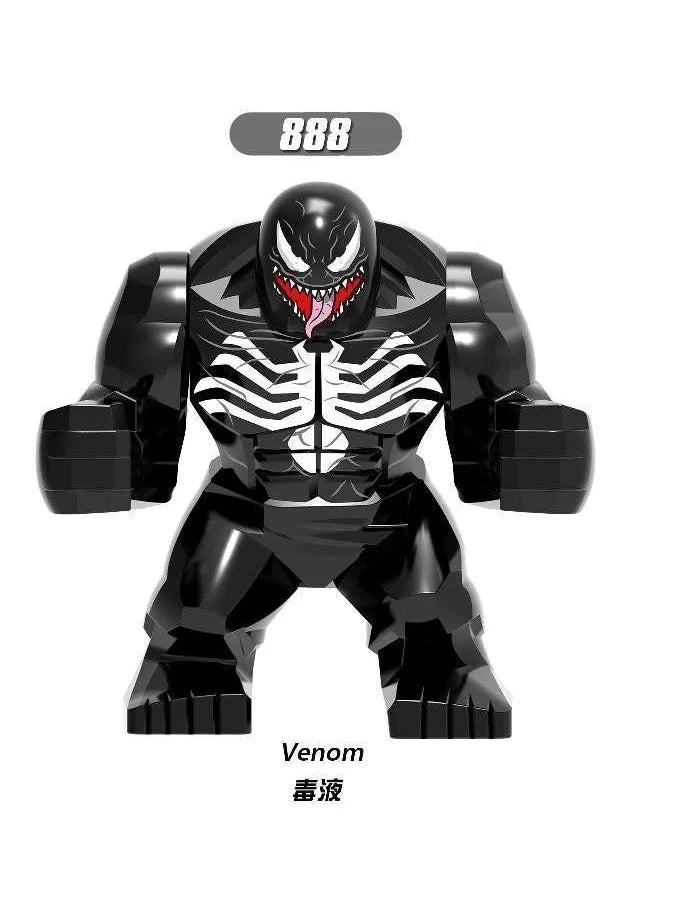 Marvel Superhero Anime Doll Building Blocks Venom Massacre Symbiosis, Spider Man Deadpool Wolverine Couple Gift Toy