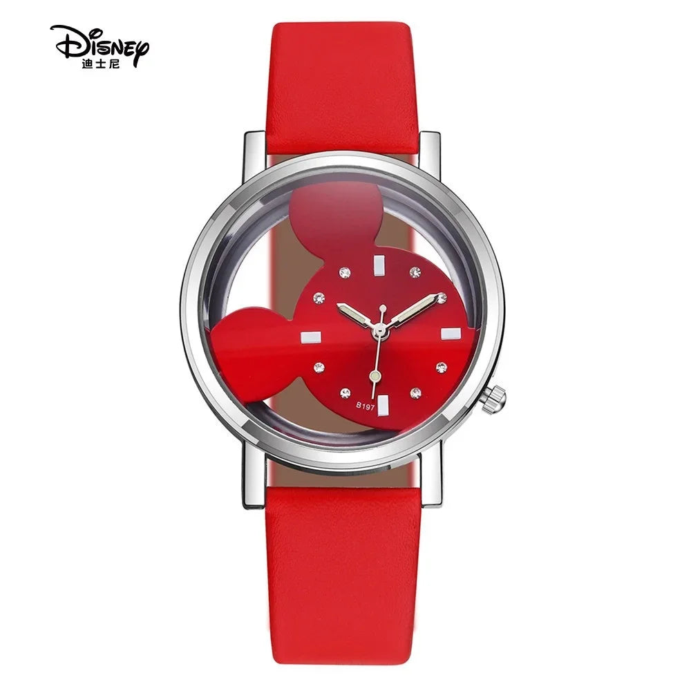 Disney Mickey Mouse Watches with double-sided hollow Children's Watch For Student Boys Girl birthday Party gifts Watch toys