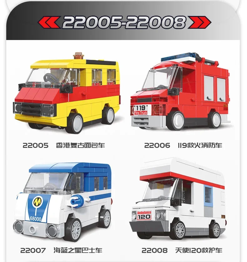 Racing Car Bus Engineering Vehicle Ambulance Pull Back Model Building Blocks Brick Toys Children Boys Compatible With Lego