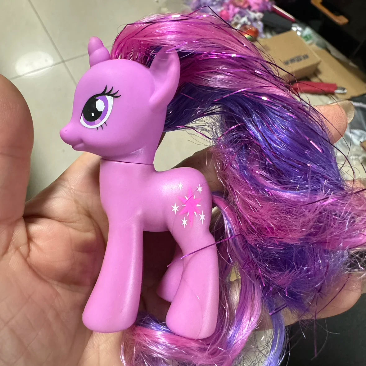 8cm Hasbro My Little Pony Twilight Sparkle Rainbow Dash Applejack YoYo Action Figures Colorful Hair Pony Model Toys Kids Gifts