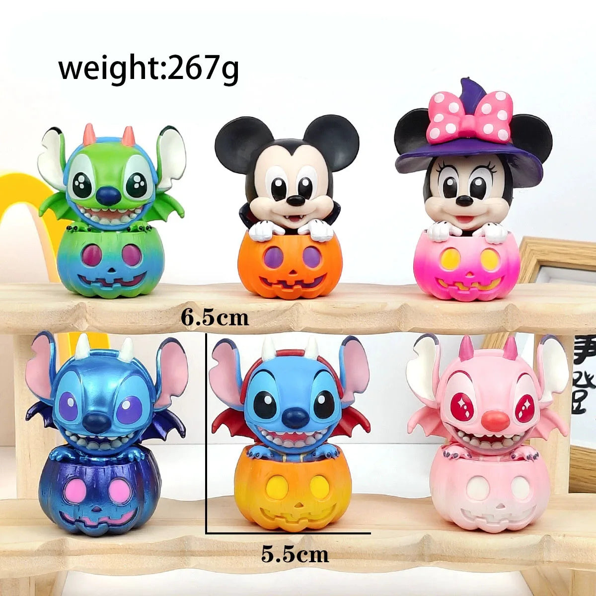 Disney Blind Box Mickey Mouse And Friends Pumpkin Series Stitch Figure Halloween Dress Up Doll DecorateToys  Festival Gifts