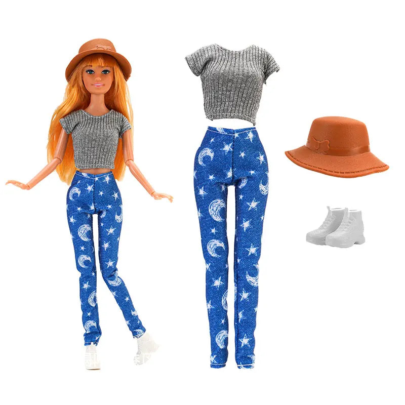 30cm Doll Clothes For Dolls Fashion Shirt+Pants Hat Shoes Coat Clothes For Girl Dolls Boy Children's Gift Doll House Accessories