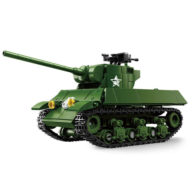 World War 2 WW2 Army Military Soldiers SWAT Leopard 2A7 Main Battle Tank Assemble Building Blocks Bricks Children's Toys Gift