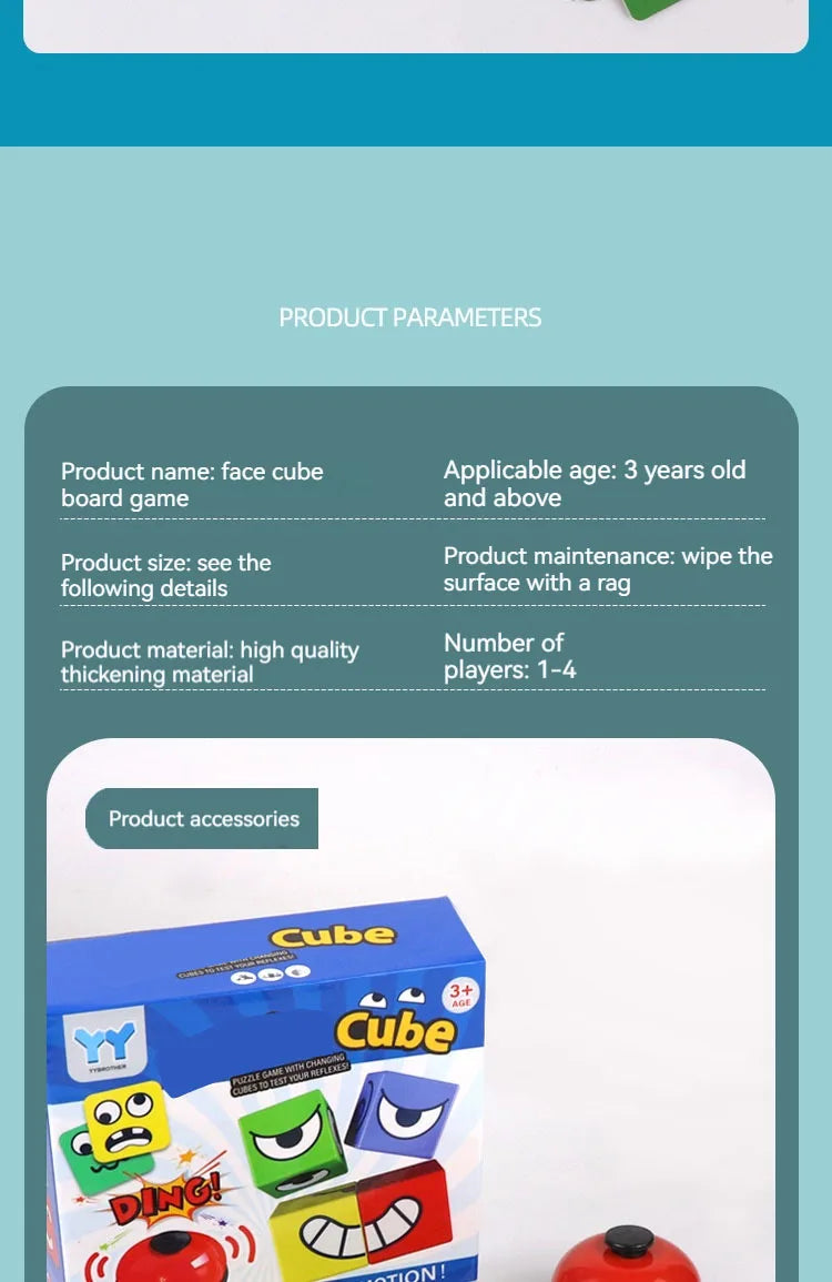 Face Changing Cube Building Blocks Fun Tabletop Parent-Child Board Game Early Education Wooden Puzzle Block Toys For Boys Girls