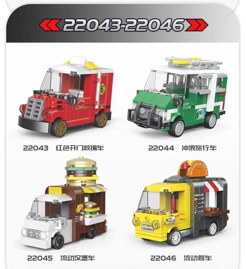 Racing Car Bus Engineering Vehicle Ambulance Pull Back Model Building Blocks Brick Toys Children Boys Compatible With Lego