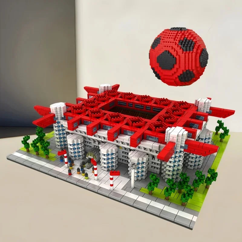 Soccer Stadium Model Micro Building Blocks Toys-Favorite among Fans,Create Your Stadium,Collectible,Decorative,Challenging Build
