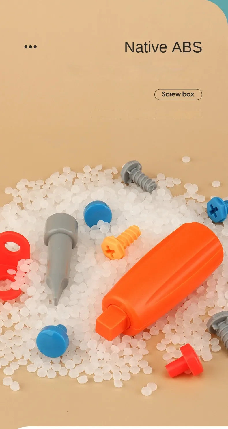 Children Toys Tool Set Electric Drill Screw Nut 3D Puzzle Toys Pretend Play Repair Tool Box Drilling Assembly Educational Toys