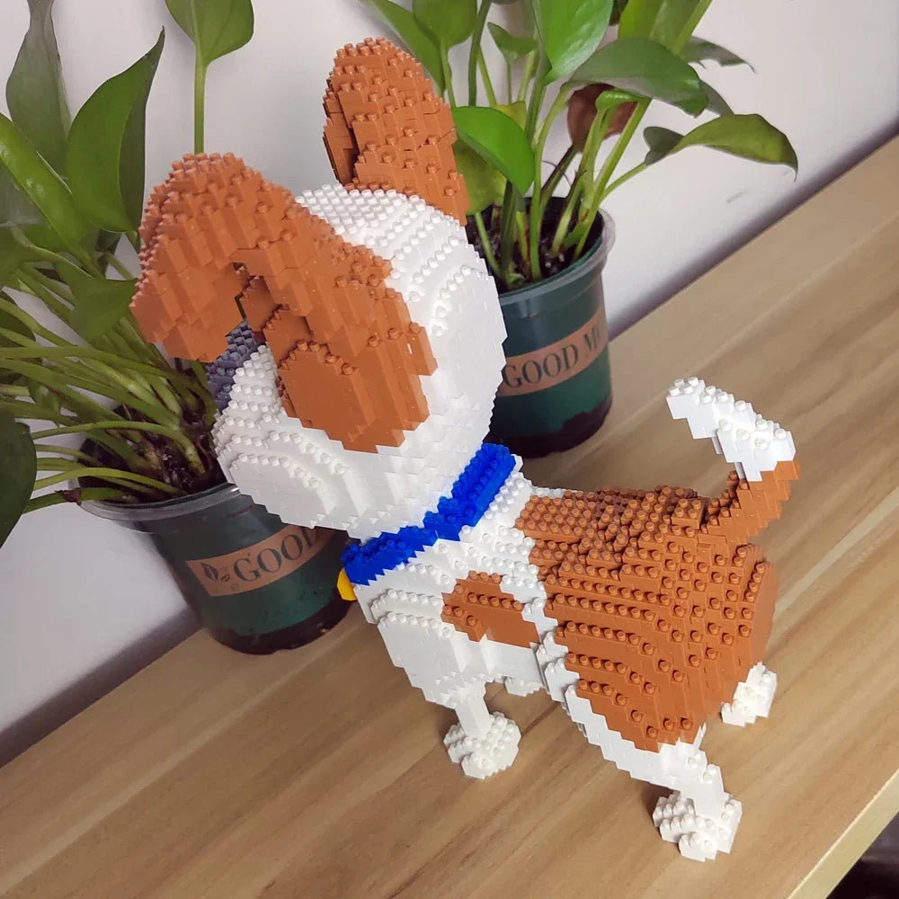 KNEW BUILT Yorkshire Terrier Dogs Model Micro Mini Building Blocks: Educational Recreation Toys for Pet Lover Gifts and Decor