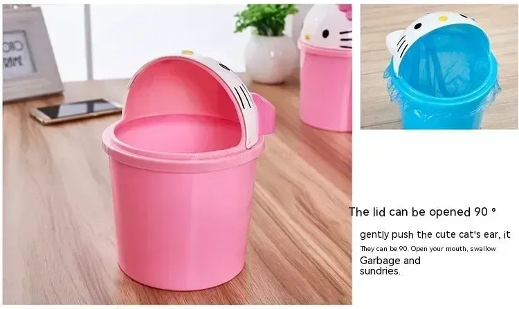 New Sanrio Hello Kitty Dustbin Trash Can Rubbish Bin Garbage Binsanrio Kawaii Trash Can Living Room Bedroom Toilet Paper Basket