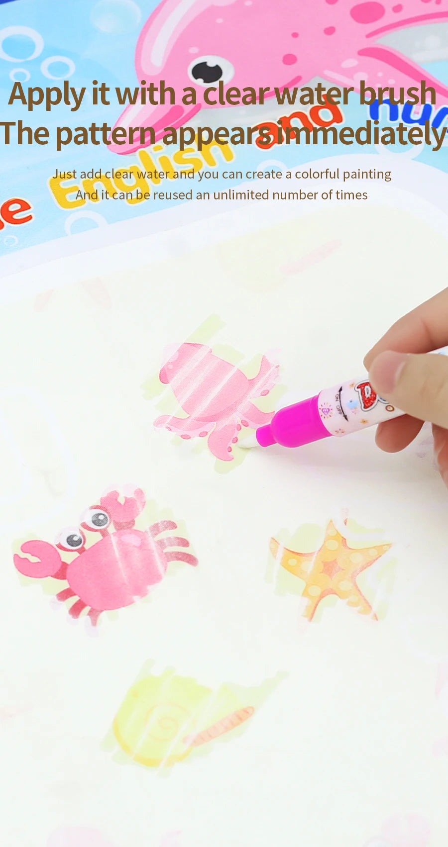 Magic Water Drawing Mat Extra Large Water Doodle Toy Set Painting Board Children Educational Toys Gift for Kids Multiple Size
