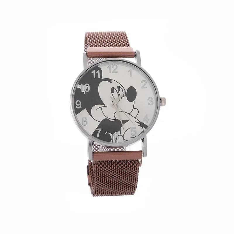 Disney Fashion Mickey High Quality Women Men Watch Stainless Steel Casual Quartz Watch Dress Watch Gift Birthday party gift