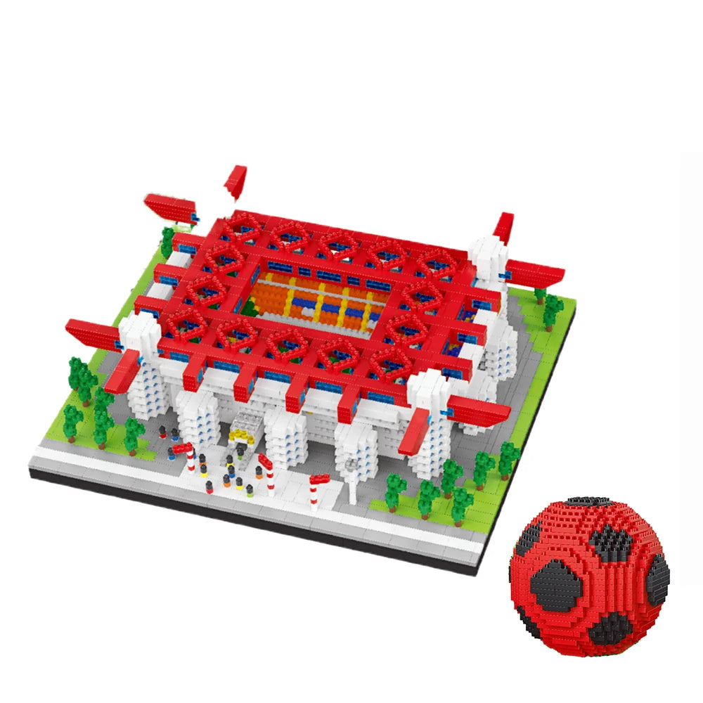 Soccer Stadium Model Micro Building Blocks Toys-Favorite among Fans,Create Your Stadium,Collectible,Decorative,Challenging Build