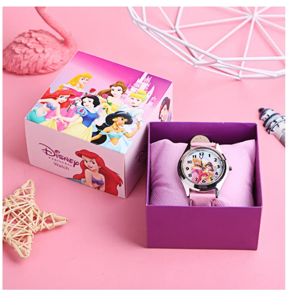 2024 Disney Mickey Mouse watch Minnie Mouse Anime Figure Children watch For Kids Boys Girls Cartoon watches Gifts Toys With Box