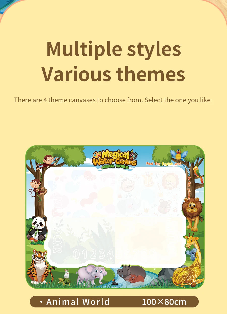 Magic Water Drawing Mat Extra Large Water Doodle Toy Set Painting Board Children Educational Toys Gift for Kids Multiple Size