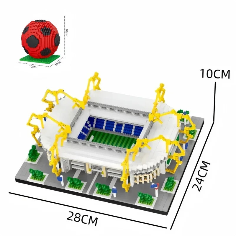 Soccer Stadium Model Micro Building Blocks Toys-Favorite among Fans,Create Your Stadium,Collectible,Decorative,Challenging Build
