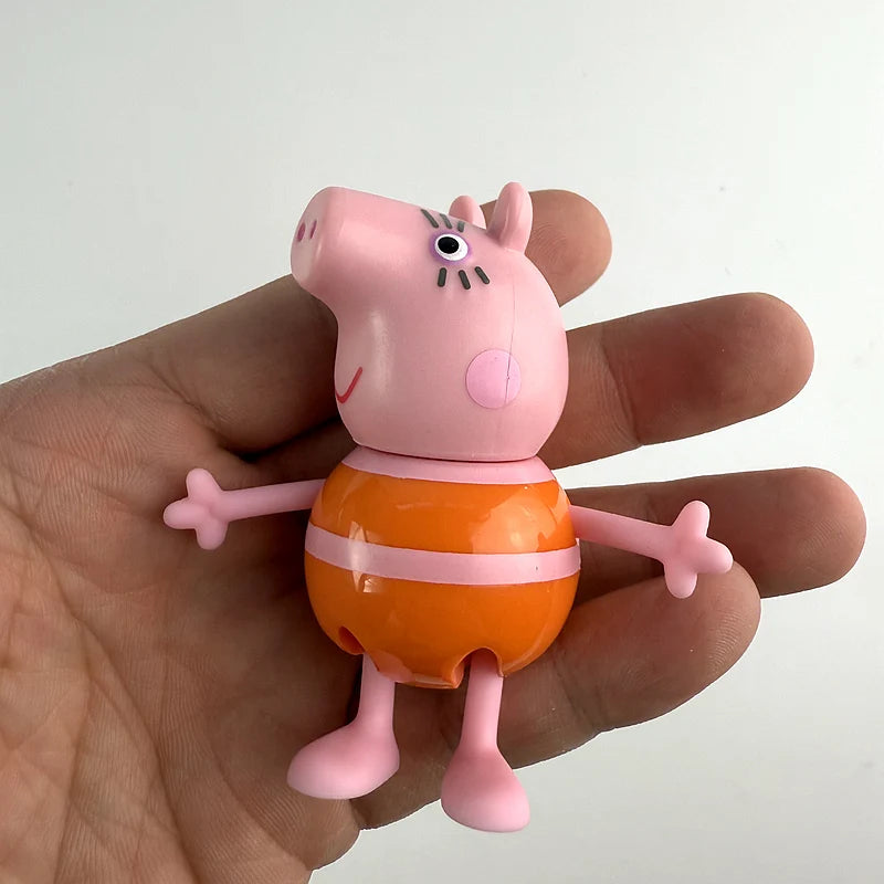 Hasbro 6-7cm Peppa Pig Toy George, pig Mummy Miss Rabbit,Mother Rabbit,Brother Action Figure Family Toys Anime Kids Gift Toy