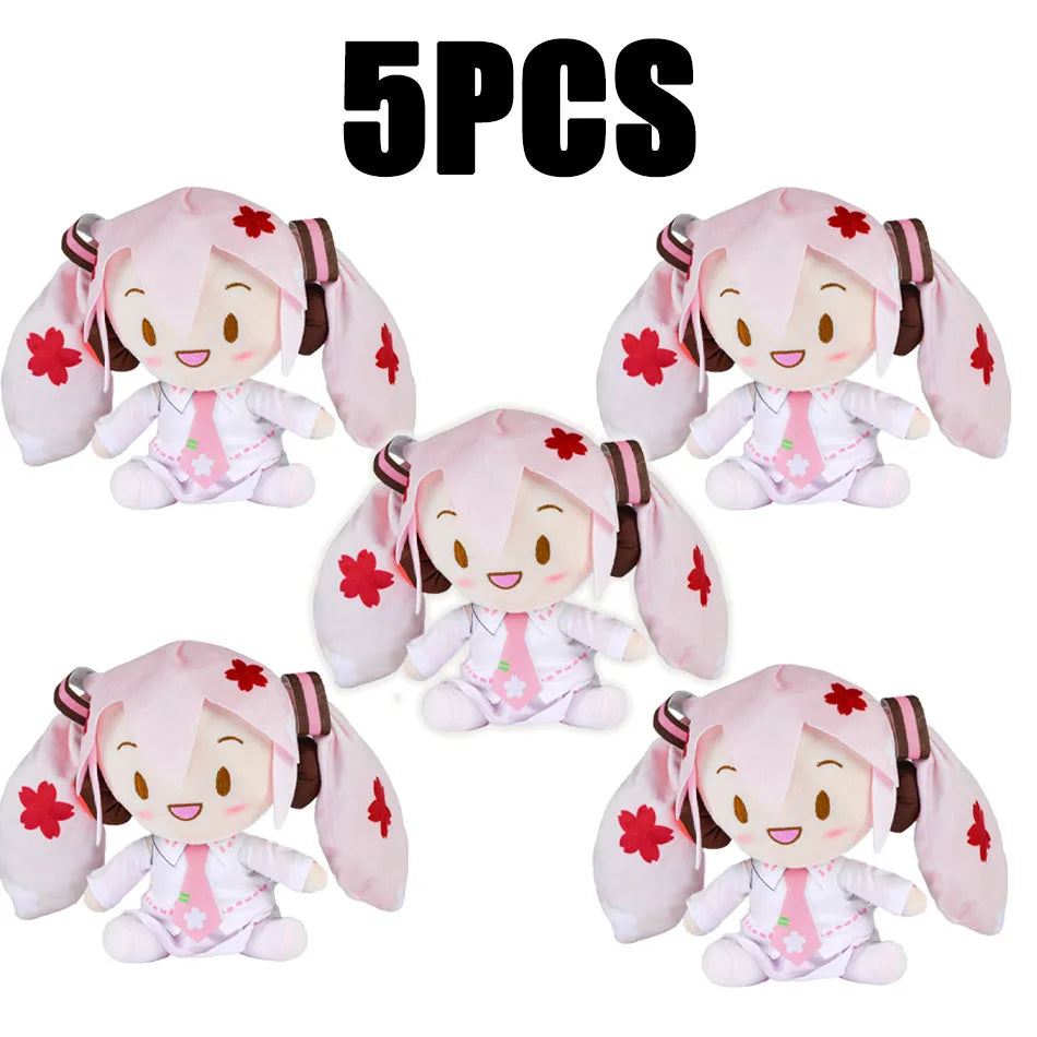 20-29cm Hatsune Miku Kawaii Q Version Fufu Figure Plush Doll Anime Peripheral Stuffed Toy Collection Model Ornament Toys Gifts