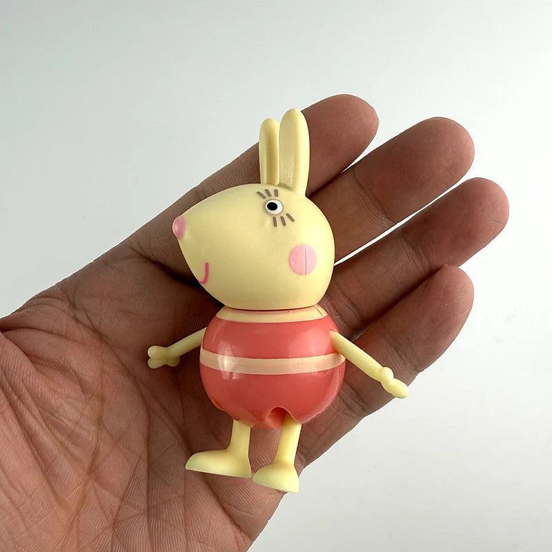 Hasbro 6-7cm Peppa Pig Toy George, pig Mummy Miss Rabbit,Mother Rabbit,Brother Action Figure Family Toys Anime Kids Gift Toy
