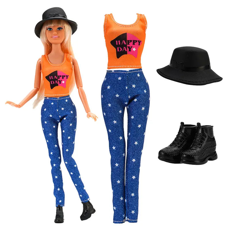 30cm Doll Clothes For Dolls Fashion Shirt+Pants Hat Shoes Coat Clothes For Girl Dolls Boy Children's Gift Doll House Accessories