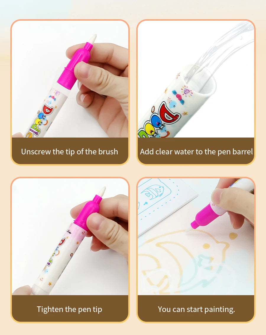 Magic Water Drawing Mat Extra Large Water Doodle Toy Set Painting Board Children Educational Toys Gift for Kids Multiple Size