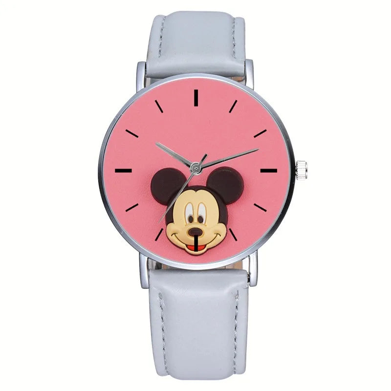 Disney Stitch Mickey Mouse Women Men Fashion Watch Stainless Steel Casual Quartz Watch Gift kids Party Birthday Gifts Watch