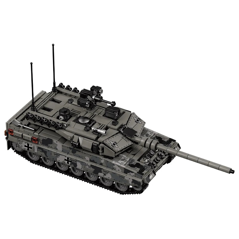World War 2 WW2 Army Military Soldiers SWAT Leopard 2A7 Main Battle Tank Assemble Building Blocks Bricks Children's Toys Gift