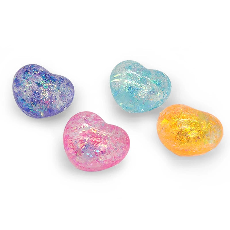 1Pc Changing Color Heart Squeeze Toy Sequins Love Fidget Toy Squishy Pinch Kneading Toy Stress Reliever Toy Kid Party Favor