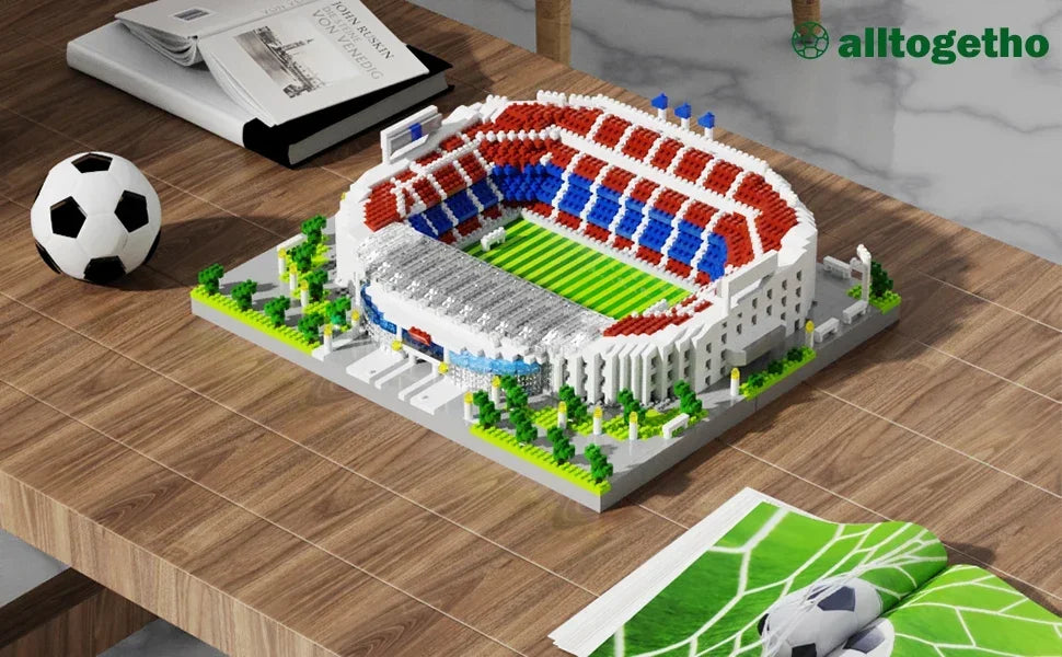 Soccer Stadium Model Micro Building Blocks Toys-Favorite among Fans,Create Your Stadium,Collectible,Decorative,Challenging Build