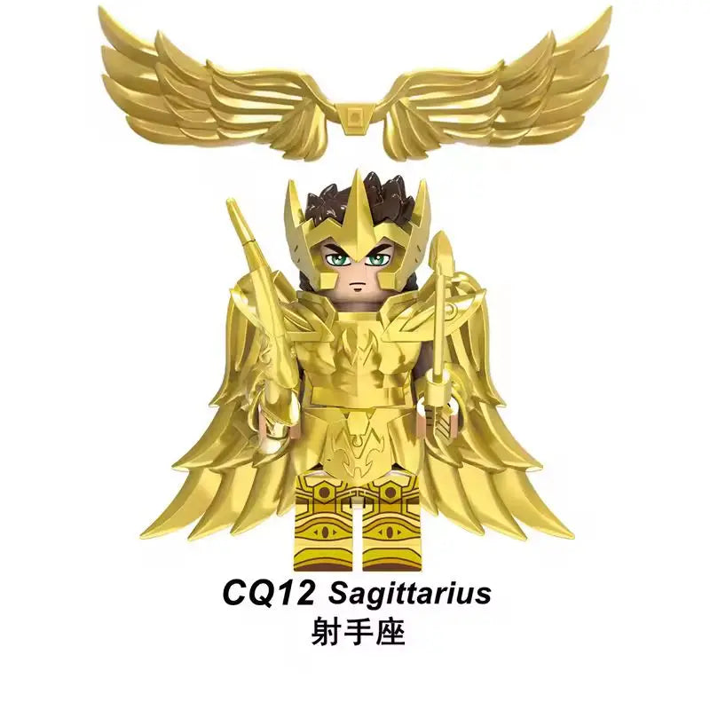 6/12Pcs/Set Anime Saint Seiya Building Blocks Athena Shiryu Ikki Golden Warrior Figures Bricks Cartoon Toys For Children Gifts