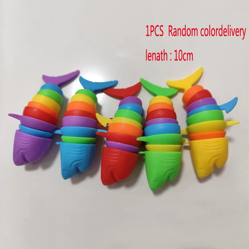 3D Slug Fidget Toy Colorful Slug Snail Toy Articulated Flexible All Ages Relief Anti-Anxiety Sensory Toys for Children