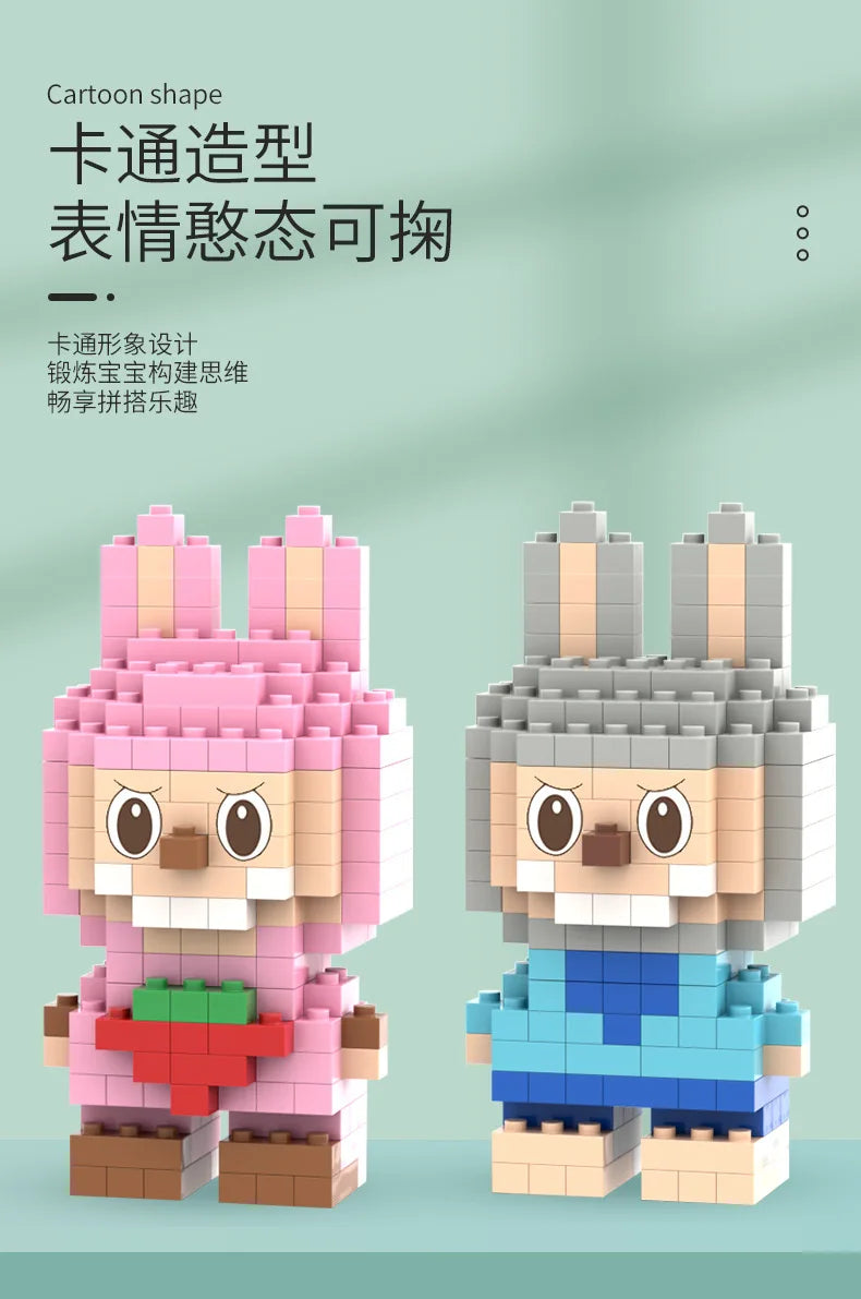 Compatible with cartoon doll desktop cute accessories, small particle puzzle assembly toys