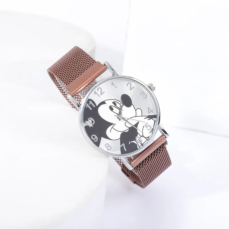 Disney Fashion Mickey High Quality Women Men Watch Stainless Steel Casual Quartz Watch Dress Watch Gift Birthday party gift