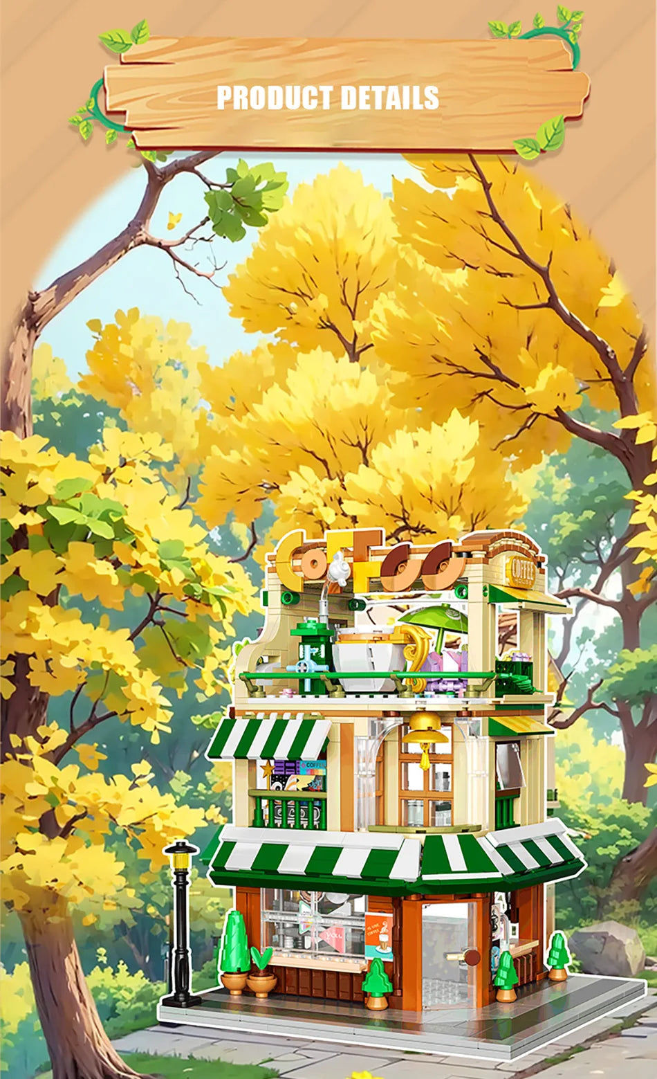 Creative Street View Wedding Salon Manor Garden House Coffee Shop Model Building Blocks City Architecture Mini Bricks Toys Gifts