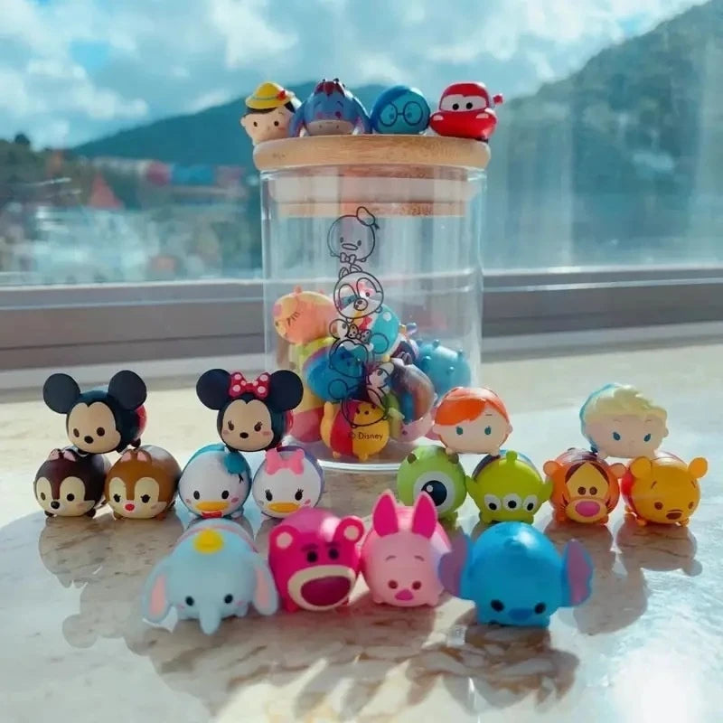 14pcs Kawaii Disney Tsum Tsum Mickey Mouse Cartoon Cute Mini Bean Figure Car Mini Accessories Decoration Gifts For Children