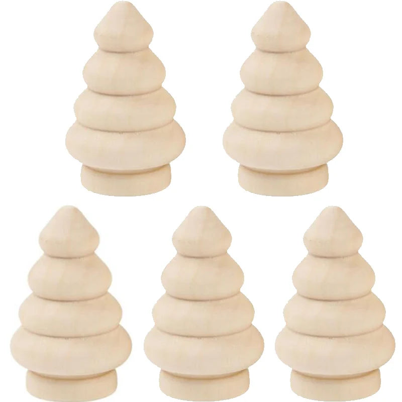 5PCS Christmas Peg Dolls Unpainted Montessori Wooden Educational Toys For Kids Party Favors Goodie Bags Stuffers Xmas Gift