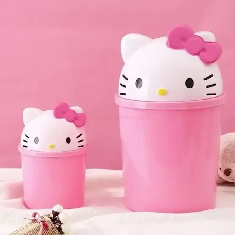 New Sanrio Hello Kitty Dustbin Trash Can Rubbish Bin Garbage Binsanrio Kawaii Trash Can Living Room Bedroom Toilet Paper Basket
